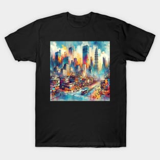 City Vibrance: Dynamic Urban Tapestry T-Shirt